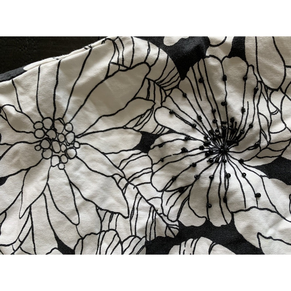 GAP Ladies Black and White Floral Stretch‎ Skirt Size 14 (U9) 0219 - Picture 7 of 7